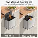 Mbillion Kitchen Compost Bin Hanging Trash Can with Lid 1.05 Gallon Stainless Steel Garbage Can for Kitchen Cabinet Door Mounted Trash Can Under Sink Door RV Bathroom,Silver