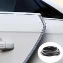 Door Edge Protector,Rubber U-Shaped Groove Edge Protector,Rubber Edge Decorative Seal Protector,1/16.4" U Channel Edge Protector,Suitable for Most Cars(Carbon Fibre/16.4FT/5M)