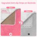 Bathroom Rugs Non Slip 24"x16", Absorbent Bath Mats Quick Dry, Shaggy Microfiber Bath Rugs, Extra Soft Plush, Machine Washable Bath Mats for Bathroom Floor, Tub and Shower, Pink