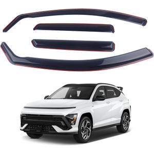 Smoke Black in-Channel Window Visor Window Deflectors Rain Guards Compatible with 2024-2025 Hyundai Kona 4-Piece Set