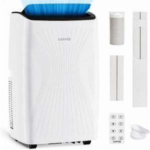 12,000 BTU Portable Air Conditioner, 4-IN-1 Portable AC Unit for Rooms Up to 550 Sq. Ft. with Cooling, Dehumidifier, Fan, Sleep, Auto Swing, LED Display, 24H Timer, Remote & Installation Kits Included