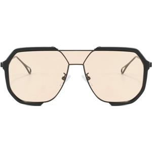 willochra Fashion Oversized Square Women Sunglasses Vintage Punk Men Outdoor Eyewear Shades UV400 (Champagne)