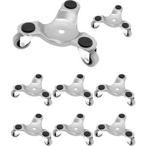 QWORK 8 pcs 6" Steel Tri-Dolly, 200 lbs Load Capacity, Great for Moving Furniture & Appliances