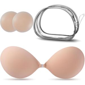 Sticky Bra,Self-Adhesive Bra,Strapless Bra Invisible Push up Lift Silicone Bras for Backless Dress