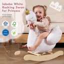 labebe Kids Rocking Horse White Swan, Stuffed Animal Wooden Rocker for Children 6 Months Boys and Girls/Nursery Christmas, Birthday Gift (Rocking Swan), Large