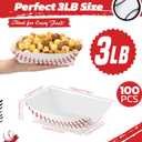 Roshtia 100 Pack Baseball Party Supplies Paper Food Trays Disposable Serving Tray Nacho Food Boats for Baseball Birthday Decorations (3lb)