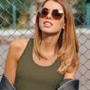 Geyoga 8 Pcs Women Basic Crop Tank Tops Sleeveless Racerback Crop Cotton Top (XX-Large, Black, White, Brown, Gray)