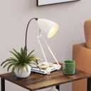 PARTPHONER Table Lamp Set of 2, 350Rotatable Small Desk Lamp, Modern White Reading Bedside Lamps, Suitable for Study, Bedroom, Office, Dorm, Children's Room, 2 Bulbs Included