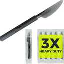 3X Heavy Duty Plastic Knives Individually Wrapped, Sturdy Like Silverware, 100 Pack Black Disposable Plastic Knives Bulk, Packaged To-Go Utensil Set, Perfect for Restaurant, Take Out and Catering.