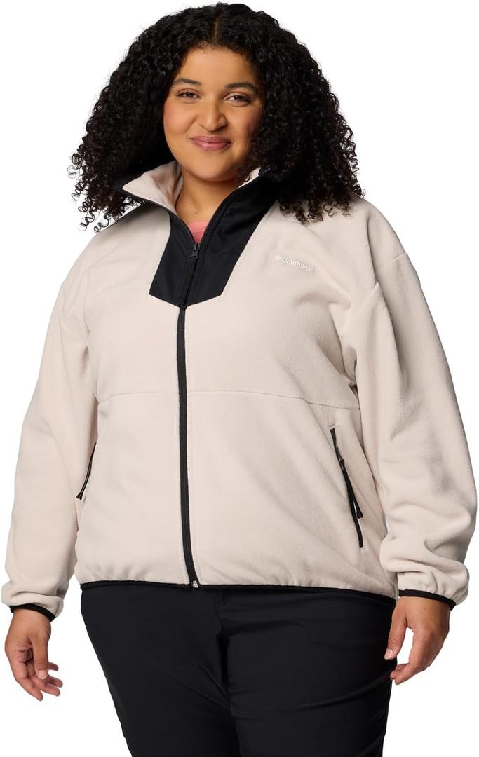 Columbia Women's Discontinued Sequoia Grove Full Zip Fleece (Medium, Dark Stone/Black)