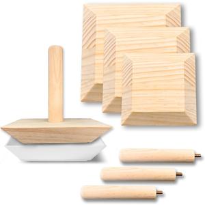 3-Pack Square Pottery Molds Wood Pottery Tools with Handle Top Forms for DIY Bowls Plate Dish Slump Press Art Making Pottery Tools for Handbuilding(4.5" 5.5" 6.5")