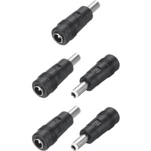 Uxcell DC Power Connector Adapter, 5 Pack 5.5x2.1mm Female Jack to 5.5x2.5mm Male Plug Universal Barrel Connector for Laptop Router
