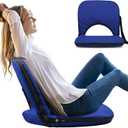 Stadium Seats Cushion for Bleachers with Strong Back Support, Folding Bleacher Seat with 20In Wide Cushion, 4LBS Lightweight, 6 Reclining Positions, Multifunctional Floor Chair for Indoor or Outdoor, 28.9*20*3 in 20*17.3*16.9in