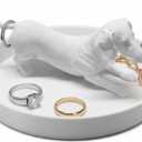 Qinyoung Ring Holder Dish 3D Printed Jewelry Holder Dish for Rings Earrings Trinkets Tray Jewelry Organizer Gifts for Mother's Day Women Girls Mom Home Desk Decor(Dachshund)