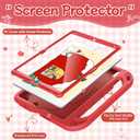 BMOUO Kids Case for New iPad 10.2 2021/2020/2019-iPad 9th/8th/7th Generation Case with Built-in Screen Protector,Shockproof Lightweight Handle Stand Kids Case for iPad 10.2" 2021/2020/2019 Latest-Red