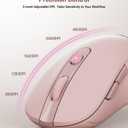 wegear USB Wireless Mouse for Laptop PC Mac, 2.4GHz Cordless Mouse with 6 Buttons, 5-Level Adjustable 4000 DPI, Ergonomic Portable Optical Computer Mice, 24-Month Battery Life-Pink