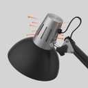 LEPOWER Metal Desk Lamp, Adjustable Goose Neck Architect Table Lamp with On/Off Switch, Swing Arm Desk Lamp with Clamp, Eye-Caring Reading Lamp for Bedroom, Study Room &Office (Black)