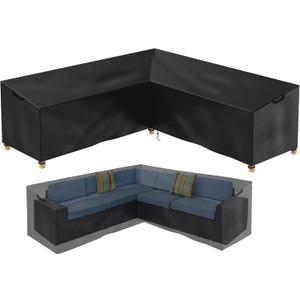 Patio Sectional Sofa Cover, Waterproof Outdoor Couch Cover, Lawn Patio Furniture ,Rip Stop,Anti UV,Oxford V Shaped Sectional ,Corner Sofa Protector Covers (100x100x31x33.5 in)
