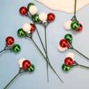 10 Pcs Christmas Ball Ornaments 7.9 Inch Red Green Gold Christmas Tree Picks for Holiday Wedding Vase Fillers Xmas Tree Topper DIY Wreath Crafts Decor (Red,Green,White)