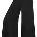 QGGQDD Wide Leg Palazzo Pants for Women - Casual Soft High Waist Lounge Pants Loose Comfy Stretchy Trousers (Large, Black)