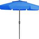JEAREY 9' 2-Tiers Patio Umbrellas Outdoor Market Table Umbrella w/Push Button Tilt/Crank, 8 Sturdy Ribs, UV Protection Waterproof Sunproof(Royal Blue)
