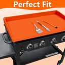 BANGIE 28" Silicone Griddle Mat for Blackstone Accessories - Anti-Warping & UV-Resistant Full-Wrap Cover for 2-Burner Flat Top Grill, Blocks Condensation Rust (Orange)