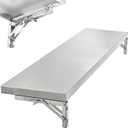47" x 11" Stainless Steel Folding Concession Shelf Food Truck Serving Counter with Locking Bracket Heavy Duty Fold Out Service Table Drop Down Workbench for Kitchen Workshop Wall Mounted Serving Tray, 47.24 x 11.41 x 5.74 inches