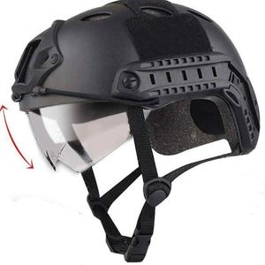 Airsoft Helmet,Fast PJ Type Helmet with Airsoft Goggles Front NVG Mount and Side Rail for Airsoft/Paintball Outdoor Activities, Medium