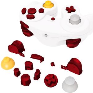 eXtremeRate Scarlet Red Repair ABXY D-pad Z L R Keys for Nintendo Gamecube Controller, DIY Replacement Full Set Buttons Thumbsticks & Tools for Nintendo Gamecube Controller - Controller NOT Included