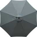 10Feet Patio Umbrella Replacement Canopy, For 8 Ribs,Market and Table Umbrella Top,Universal Strong and Thick Umbrella Canopy,UV Protection,Canopy Only. (Gray)