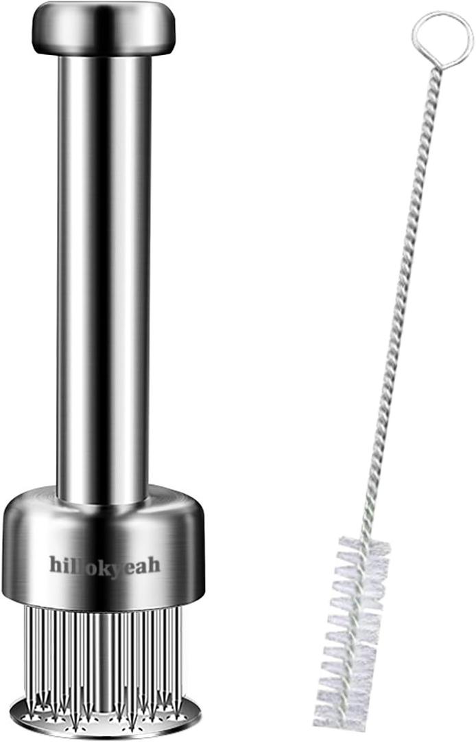 Meat Tenderizer Tool, with 21 Needles Retractable Safety Guard, 304 Stainless Steel,for Tenderizing Beef,Steak, Chicken, Turkey, Dishwasher Safe