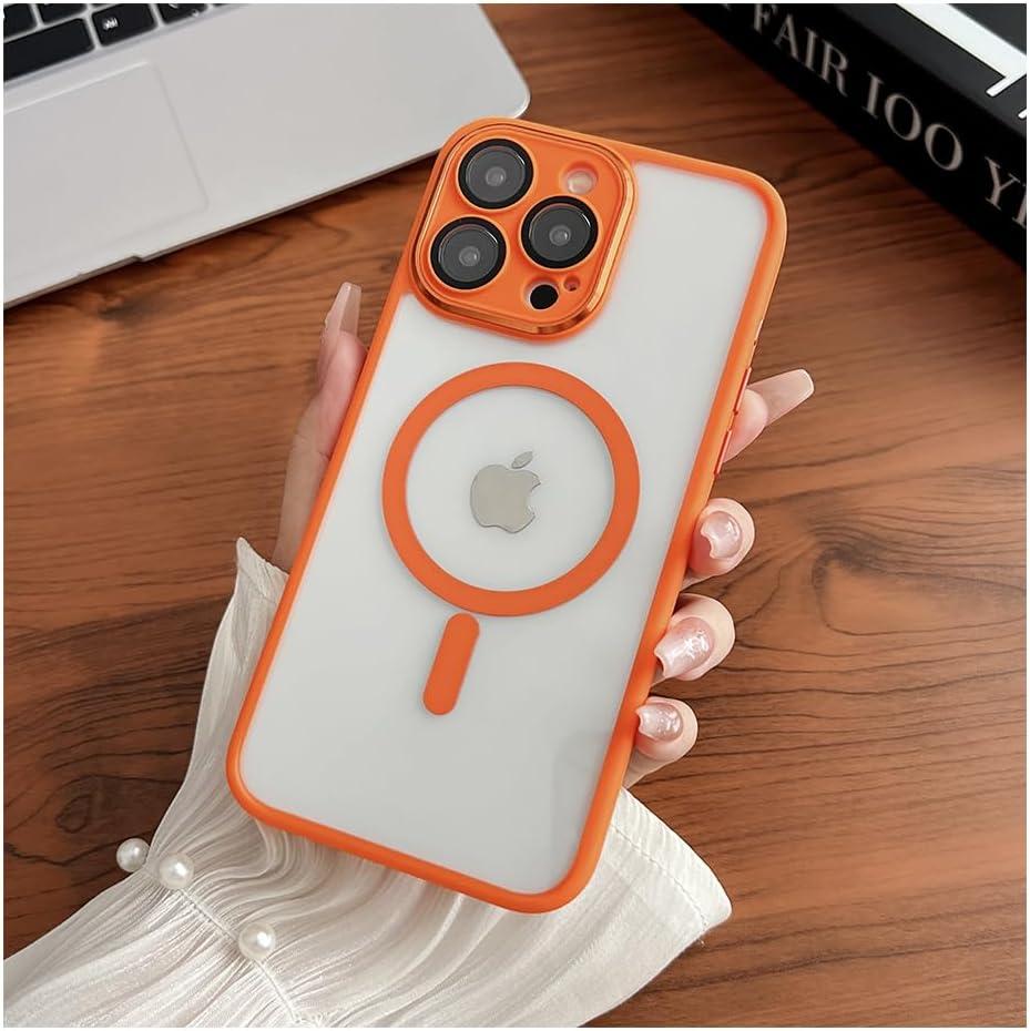 for iPhone 15 Max Pro Case, Design for iPhone 15 Pro Max Compatible with MagSafe [Drop Proof] Non-Yellowing Cover (Orange, iPhone 15 Pro Max)