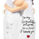 Mother Daughter Figurine, HKFUON Mothers Day Gifts for Mom from Daughter, Sentimental Resin Figurines for Mother's Day Birthday Christmas Home Office Decor(Hugging Style)