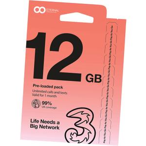 Prepaid Travel Sim Card with 12GB of 5G Data for use in 70+ Countries Worldwide + Unlimited Calls & SMS in EU + Tethering + 75GB Bonus Data in UK (Valid 30 Days)