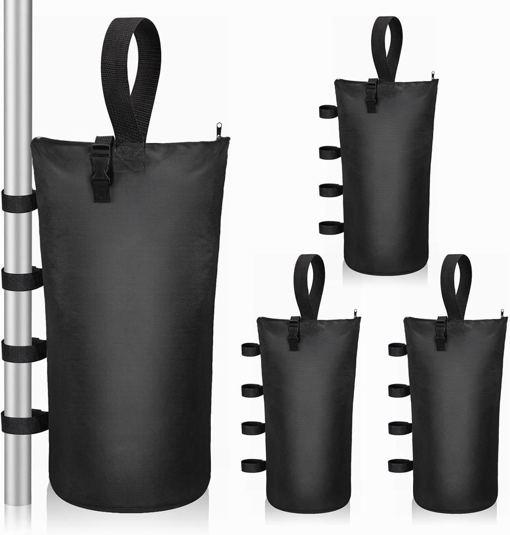 Aimosen 210 LBS Sandbags Weight Bags, 4 Packs Large Heavy Duty Sand Bags with Zipper and Straps for Beach Camping Canopies, Pop Up Tent, RV Awning, Patio Umbrella Base, Gazebos, Trampoline Stakes
