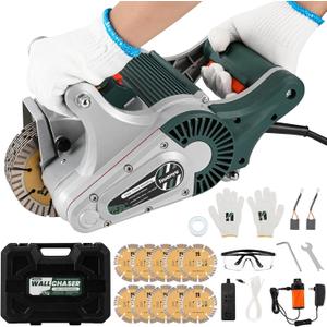 Huanyu Electric Wall Chaser 1 time Molding Wall Groove Cutting Machine Infrared Sighting 4800W Cutting Width 40mm Depth 40mm Wall Chaser Concrete Cutter Magnesium Alloy for Cement Brick Marble 110V