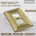 Metal Wall Plate for Electrical Outlets, Decorative Antique Brass Switch Plates Outlet Cover, Light Switch Cover Plate, 1-Gang Wall Plates (Duplex Outlet, 6 Pack)
