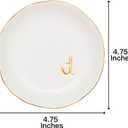COLLECTIVE HOME - Ceramic Jewelry Tray, Decorative Trinket Dish for Rings Earrings Necklaces Bracelet Watch Keys, Birthday Mother's Day Christmas Gift for Women, 4.75", White Surface (D)