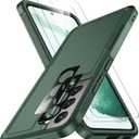 SPIDERCASE Designed for Samsung Galaxy S22 Case, [10 FT Military Grade Drop Protection],2 Pack [Tempered Glass Screen Protector+Camera Lens Protector] Heavy Duty Shockproof Case,Deep Green