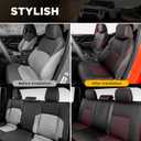 Full Set Seat Covers for Toyota Tacoma 2024-2026 4th Gen (Double Cab Gas Only), Faux Nappa Leather Waterproof Pickup Truck Accessories, Front Rear Row Protector for SR SR5 TRD Series Limited, BlackRed