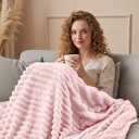 Utopia Bedding Pink Striped Fleece Blanket Throw Size Fluffy, Warm & Lightweight Ribbed Throw for Bed, Sofa & Chair - Soft Cozy Blanket for Home Dcor & Gifting (50x60 Inches)