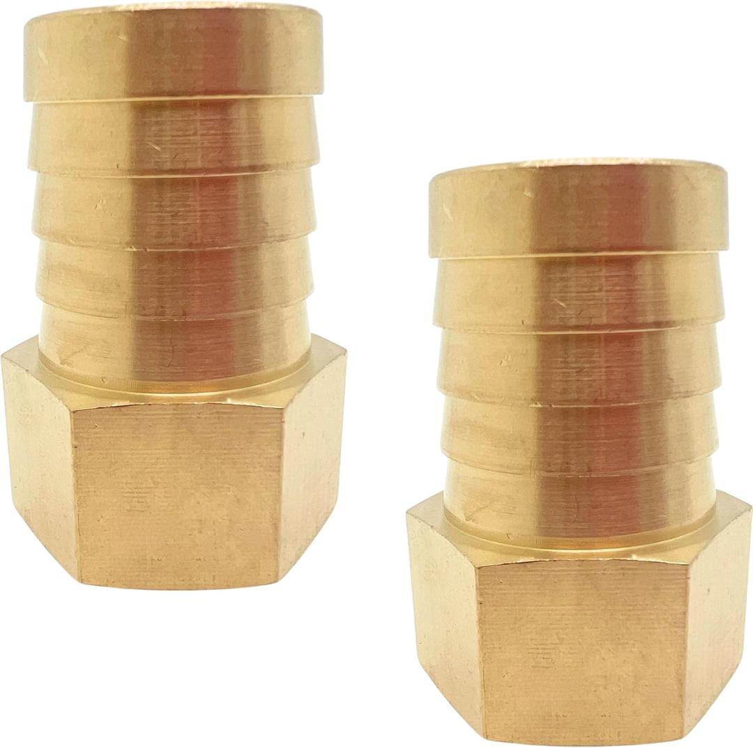 2PCS Brass Hose Fittings 3/4" NPT Female to 1" Barb Adapter for Air Fuel Oil Line by CX WONDERLAND