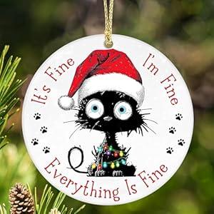 2 x
Cat Christmas Ornament, Christmas Ornaments 2024 Black Cat Christmas Decorations Acrylic 2 Side Printed Christmas Decor, Personalized Christmas Ornaments for Cat Lovers