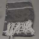 Bazaar Anatolia Turkish Beach Towel  100% Cotton, Quick Dry, Lightweight and Sand Free  Perfect for Bathroom, Travel, Yoga, Camping, Oversized 71x39 inches - Diamond Black