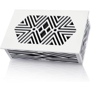 Saillong Doorbell Chime Cover Box Only, Decorative Wood Doorbell Cover for Wall inside With Geometric Design, Universal Indoor Doorbells Covers with Self Adhesive Tape, Easy to Install (White)