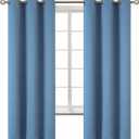 BGment Blackout Curtains for Bedroom - Grommet Thermal Insulated Room Darkening Curtains for Living Room, Set of 2 Panels (42 x 63 Inch, Faded Denim)