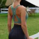 RUNNING GIRL High Impact Sports Bras for Women,Racerback Running Bra Workout Crop Tank Tops Longline Sports Bra Push up (Green, S)