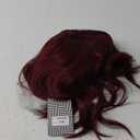 NOBLE Synthetic Ombre Burgundy Wig Short Wavy Wigs With Air Bangs Shoulder Length Wig For Women Curly Wavy Heat Resistant Synthetic Colorful BOB Wigs (12 Inch (Pack of 1), /530B)