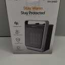 Space Heaters for Indoor Use, 1500W Portable Electric Heater with Thermostat, Ceramic Heater for Room Bedroom Office Under Desk with 3 Heating Levels, Safe Tip-Over Protection