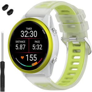 Watch Band Compatible with Garmin Forerunner 570 47mm, 22mm Width Soft Silicone Replacement Straps Wristbands Fit for Garmin Venu 4 45mm/Venu 3/Forerunner 265/255 Smartwatch for Women Men